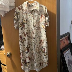 Western button down t shirt dress